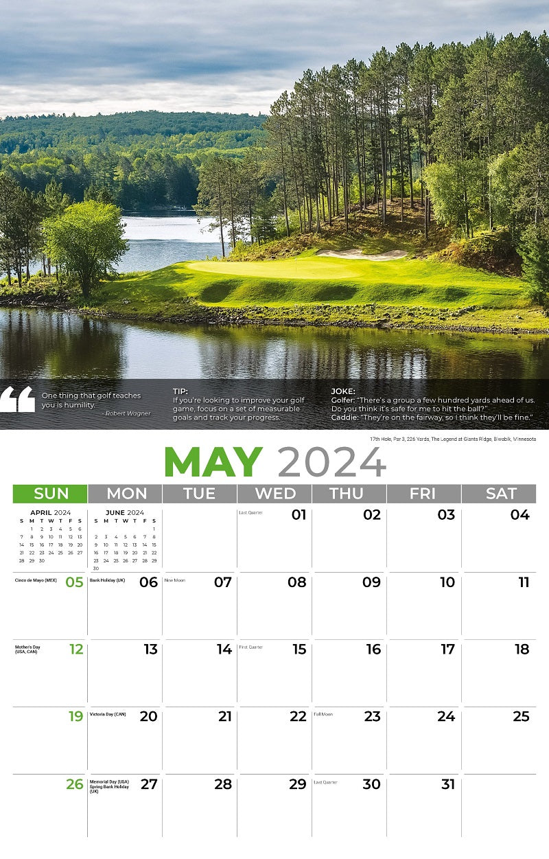 Golf Tips Wall Calendar