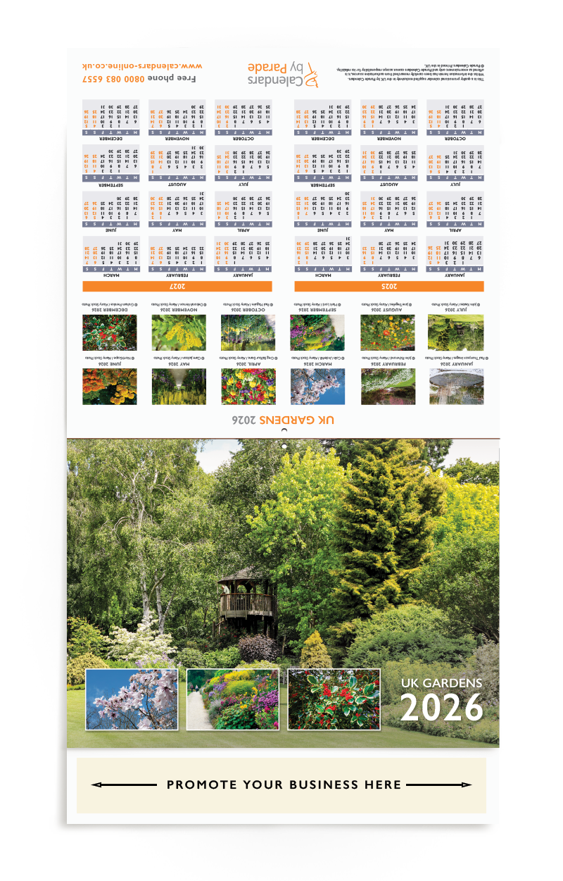 UK Gardens Wall Calendar
