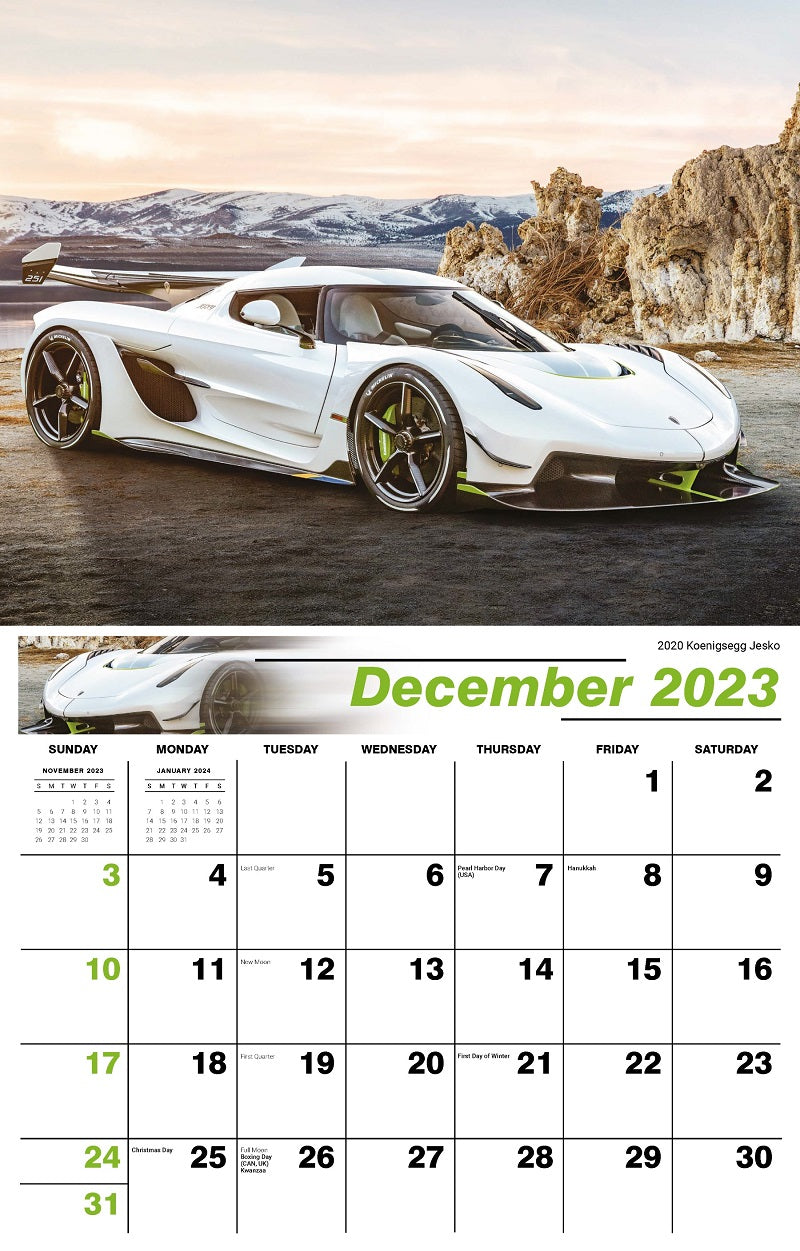 Exotic Cars Wall Calendar