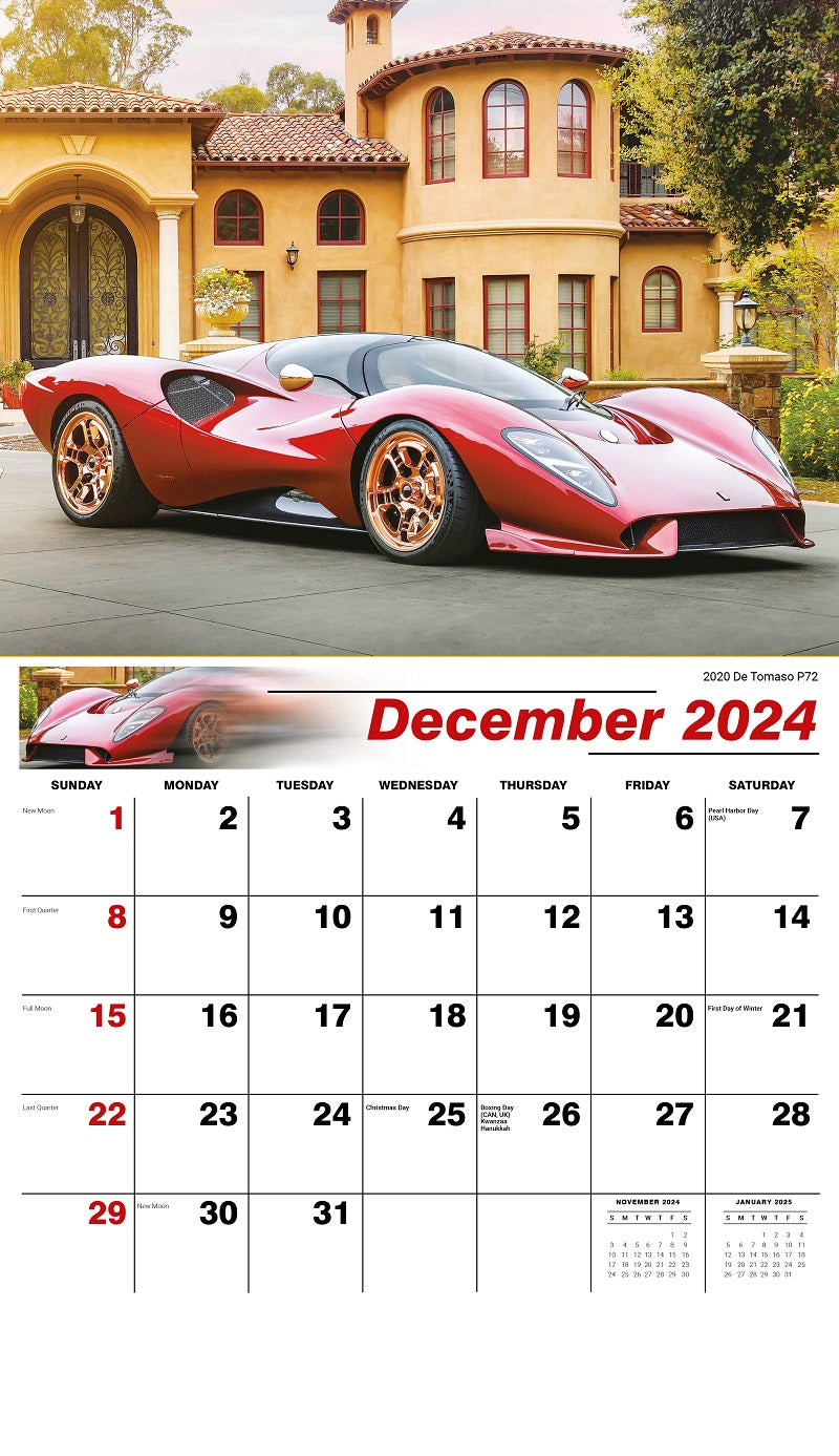 Exotic Cars Wall Calendar