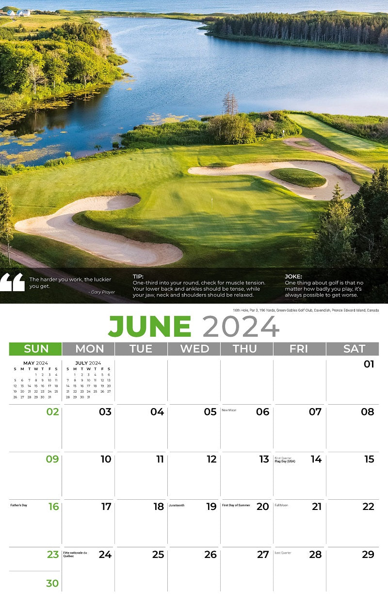 Golf Tips Wall Calendar